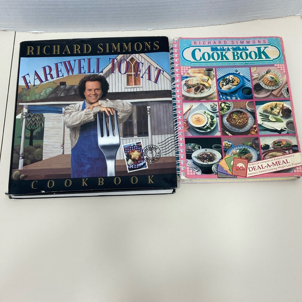 Richard Simmons Farewell To Fat Book and Dial A Meal Cook Book Lot of 2 Vintage